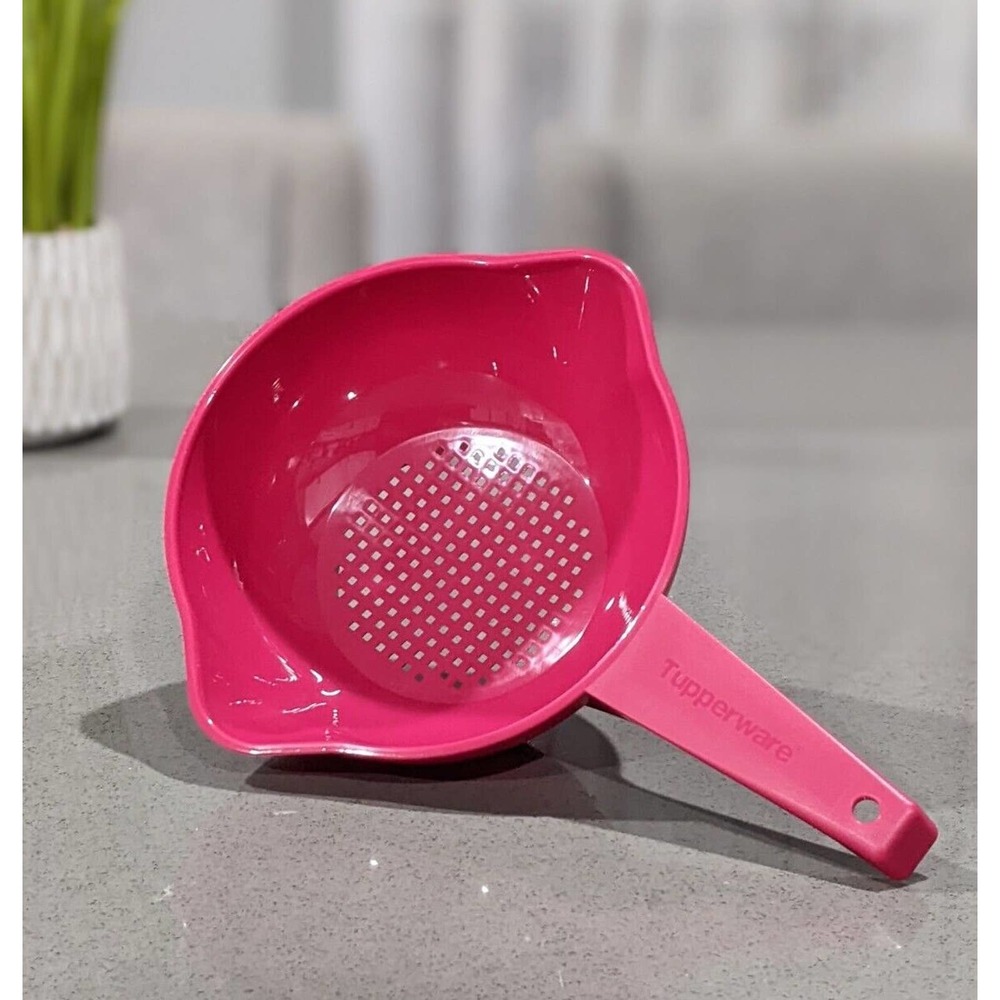 Tupperware Colander Strainer w/ Handle 4 Cups Small Colander Vineyard New